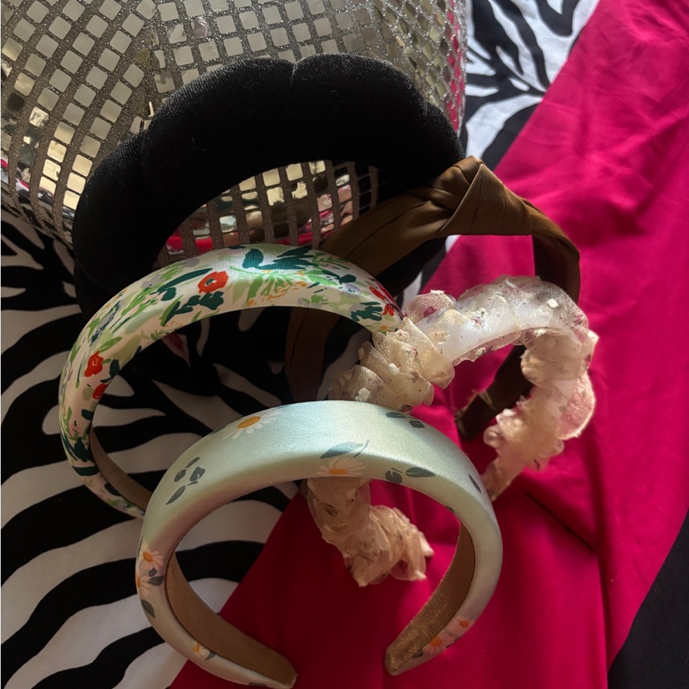 Floral and Solid Headband Set